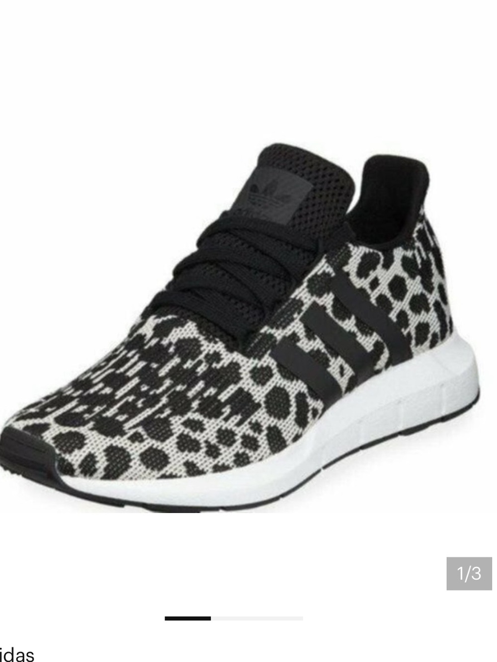 adidas Black & White Leopard Knit Casual Sneakers